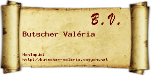 Butscher Valéria névjegykártya
